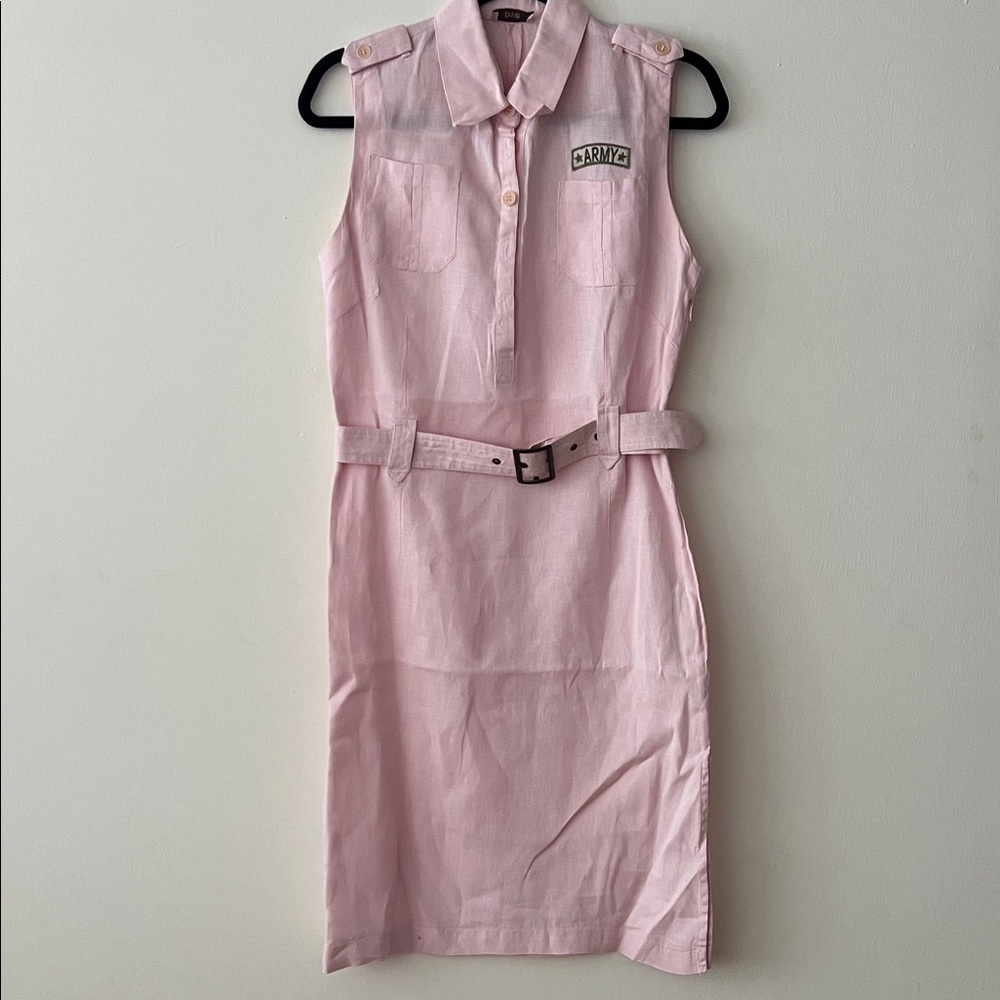 BYE Army Pink Sleeveless Mini Dress